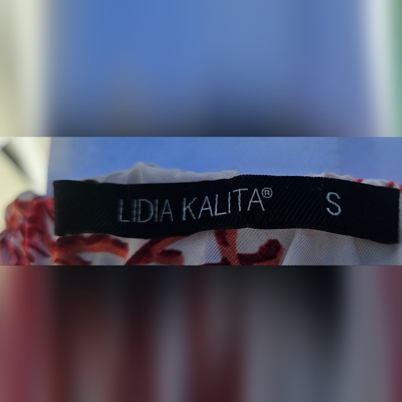 NEW Ruffle Top Size S White Red Silk Resortwear Tropical Beach Strapless Summer - Picture 6 of 11